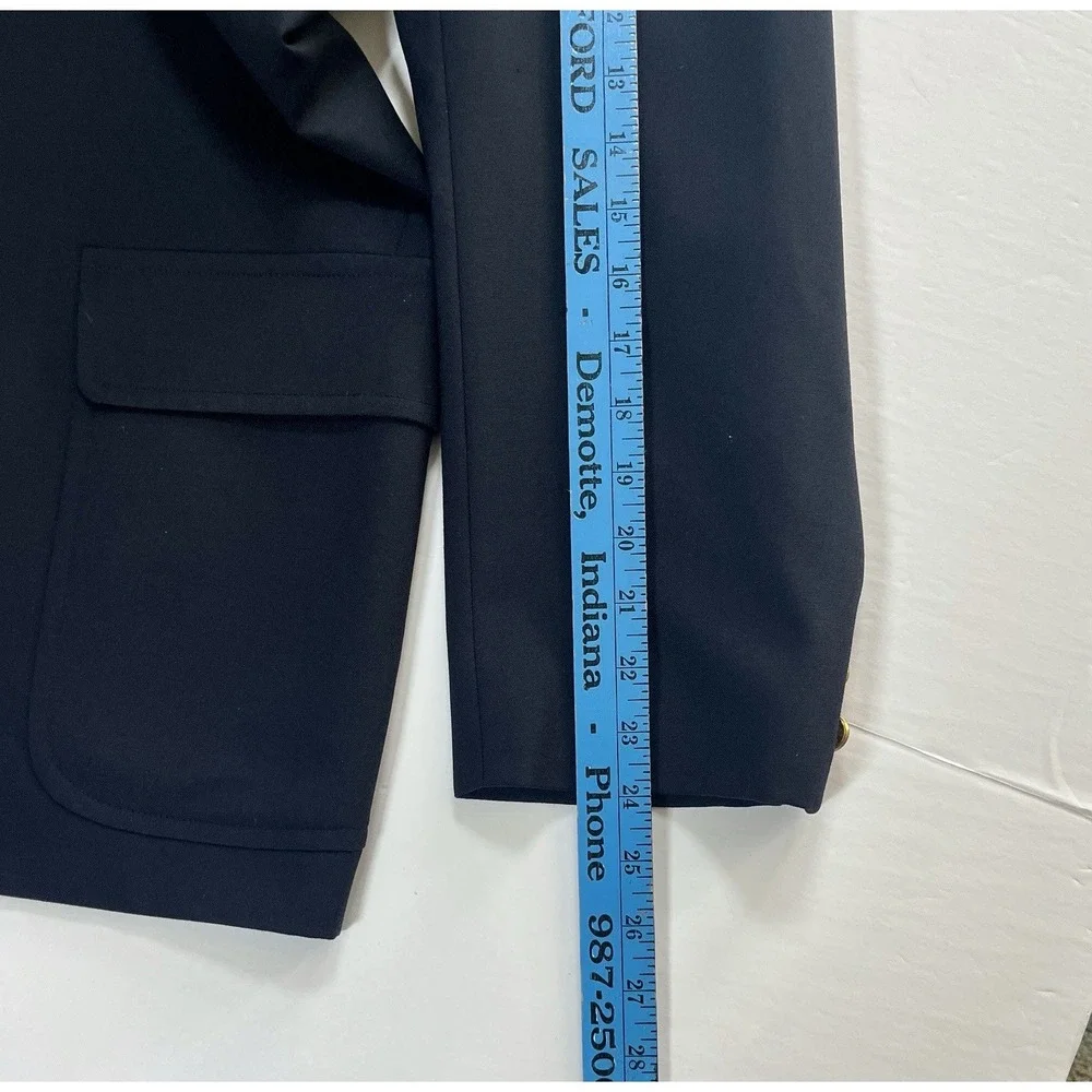 Brooks Brothers Blazer Men's 45L Navy Gold Buttons Brooksease Made in USA Preppy
